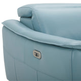NNEDSZ Inala 2 Seater Genuine Leather Sofa Lounge Electric Powered Recliner RHF Chaise Blue
