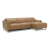 NNEDSZ Inala 2 Seater Genuine Leather Sofa Lounge Electric Powered Recliner RHF Chaise Latte
