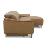 NNEDSZ Inala 2 Seater Genuine Leather Sofa Lounge Electric Powered Recliner RHF Chaise Latte