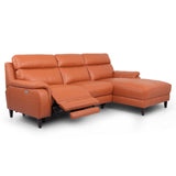 NNEDSZ Ella  3 Seater Genuine Leather Sofa Lounge Electric Powered Recliner RHF Chaise Tan