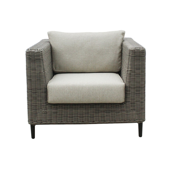 NNEDSZ Lara 1 Seater Outdoor Sofa Armchair Rattan Wicker Lounge Light Grey