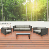NNEDSZ Lara 120cm Outdoor Coffee Table Glass Concrete Top