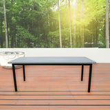NNEDSZ Lara 180cm 6 Seater Outdoor Dining Table Glass Concrete Top