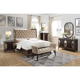 NNEDSZ Scarlet Antique King Bed Frame Velvet Fabric Bedhead Solid Birch Timber Wood
