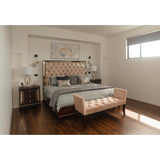 NNEDSZ Scarlet Antique King Bed Frame Velvet Fabric Bedhead Solid Birch Timber Wood