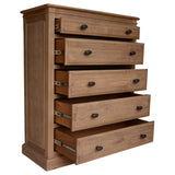 NNEDSZ Jade Set of 2 Bedside 5 Drawer Tallboy Bedroom Furniture Package Set - Natural