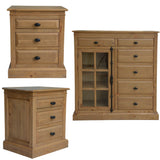 NNEDSZ Jade Set of 2 Bedside 6 Drawer Tallboy Bedroom Furniture Package Set - Natural