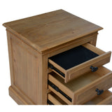 NNEDSZ Jade Set of 2 Bedside Table 3 Drawers Storage Cabinet Nightstand - Natural