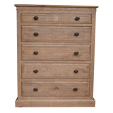NNEDSZ Jade Tallboy 5 Chest of Drawers Bed Storage Cabinet Stand - Natural