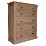 NNEDSZ Jade Tallboy 5 Chest of Drawers Bed Storage Cabinet Stand - Natural