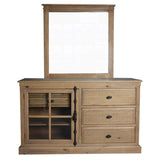 NNEDSZ Jade Dresser Mirror Vanity Dressing Table Solid Wood Frame - Natural