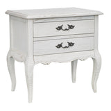 NNEDSZ Bedside Table 2 Drawers Storage Cabinet Side End Tables Distressed White