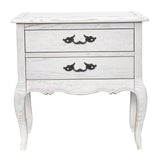 NNEDSZ Bedside Table 2 Drawers Storage Cabinet Side End Tables Distressed White