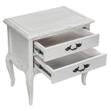 NNEDSZ Bedside Table 2 Drawers Storage Cabinet Side End Tables Distressed White