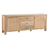 NNEDSZ Woodland 180cm Buffet Table Cabinet Timber Wood 3 Drawer 2 Door Natural