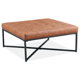 NNEDSZ Fabric Square Ottoman Footstool Bench Light Brown