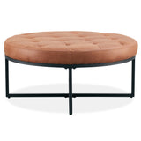 NNEDSZ Round Ottoman Footstool Bench Light Brown
