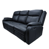 NNEDSZ 3+1+1 Seater Electric Recliner Genuine Leather Upholstered Lounge - Black