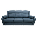 NNEDSZ 3+1+1 Seater Electric Recliner Genuine Leather Upholstered Lounge - Blue