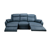 NNEDSZ 3+1+1 Seater Electric Recliner Genuine Leather Upholstered Lounge - Blue