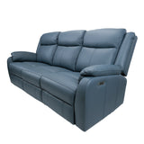 NNEDSZ 3+1+1 Seater Electric Recliner Genuine Leather Upholstered Lounge - Blue