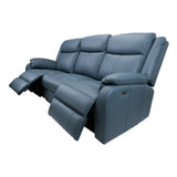 NNEDSZ 3+1+1 Seater Electric Recliner Genuine Leather Upholstered Lounge - Blue