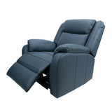 NNEDSZ 3+1+1 Seater Electric Recliner Genuine Leather Upholstered Lounge - Blue