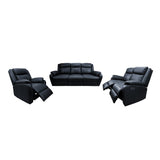 NNEDSZ 3+2+1 Seater Electric Recliner Genuine Leather Upholstered Lounge - Black