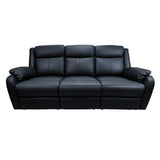 NNEDSZ 3+2+1 Seater Electric Recliner Genuine Leather Upholstered Lounge - Black
