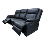 NNEDSZ 3+2+1 Seater Electric Recliner Genuine Leather Upholstered Lounge - Black