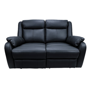 NNEDSZ 2 Seater Electric Recliner Genuine Leather Upholstered Lounge - Black