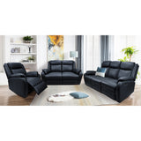 NNEDSZ 2 Seater Electric Recliner Genuine Leather Upholstered Lounge - Black