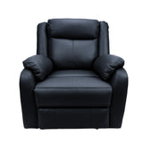 NNEDSZ 1 Seater Electric Recliner Genuine Leather Upholstered Lounge - Black