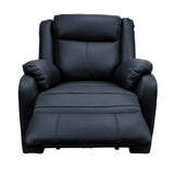 NNEDSZ 1 Seater Electric Recliner Genuine Leather Upholstered Lounge - Black