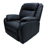 NNEDSZ 1 Seater Electric Recliner Genuine Leather Upholstered Lounge - Black