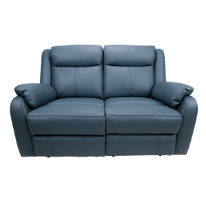NNEDSZ 2 Seater Electric Recliner Genuine Leather Upholstered Lounge - Blue