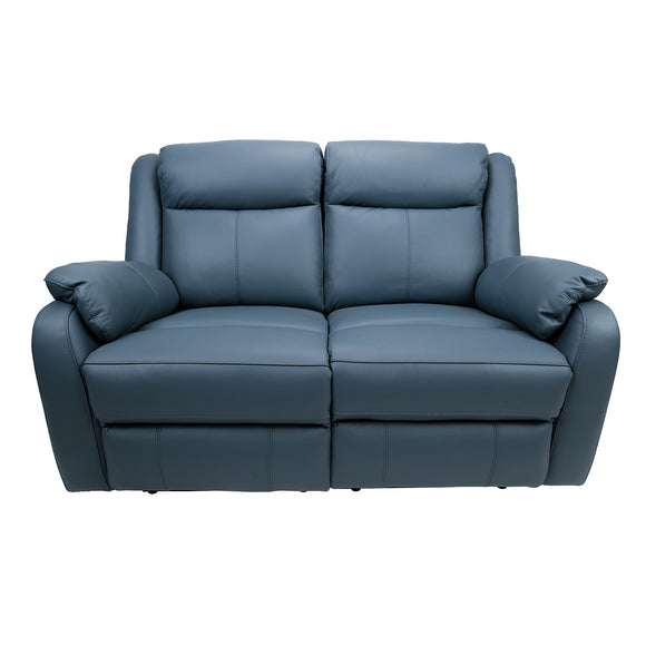 NNEDSZ 2 Seater Electric Recliner Genuine Leather Upholstered Lounge - Blue