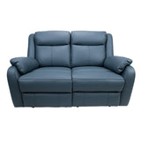 NNEDSZ 2 Seater Electric Recliner Genuine Leather Upholstered Lounge - Blue