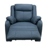 NNEDSZ 1 Seater Electric Recliner Genuine Leather Upholstered Lounge - Blue