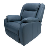 NNEDSZ 1 Seater Electric Recliner Genuine Leather Upholstered Lounge - Blue