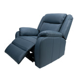 NNEDSZ 1 Seater Electric Recliner Genuine Leather Upholstered Lounge - Blue
