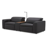 NNEDSZ Hallie  2 Seater Genuine Leather Sofa Lounge Electric Powered Recliner Graphite