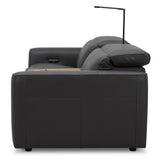 NNEDSZ Hallie  2 Seater Genuine Leather Sofa Lounge Electric Powered Recliner Graphite
