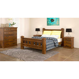 NNEDSZ Umber Bed Frame Queen Size Mattress Base Solid Pine Timber Wood - Dark Brown
