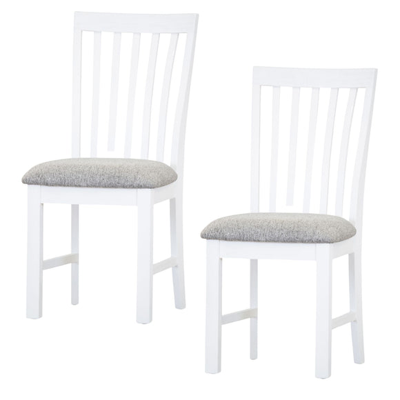 NNEDSZ Laelia Dining Chair Set of 2 Solid Acacia Timber Wood Coastal Furniture - White
