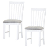 NNEDSZ Laelia Dining Chair Set of 2 Solid Acacia Timber Wood Coastal Furniture - White