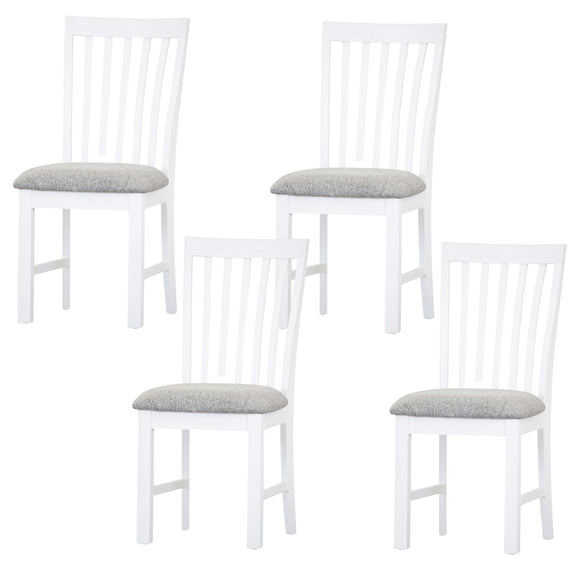 NNEDSZ Laelia Dining Chair Set of 4 Solid Acacia Timber Wood Coastal Furniture - White