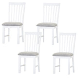 NNEDSZ Laelia Dining Chair Set of 4 Solid Acacia Timber Wood Coastal Furniture - White