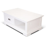 NNEDSZ Laelia Coffee Table 120cm Solid Acacia Timber Wood Coastal Furniture - White