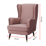 NNEDSZ Vivian Accent Sofa Arm Chair Fabric Uplholstered Lounge Couch - Blush